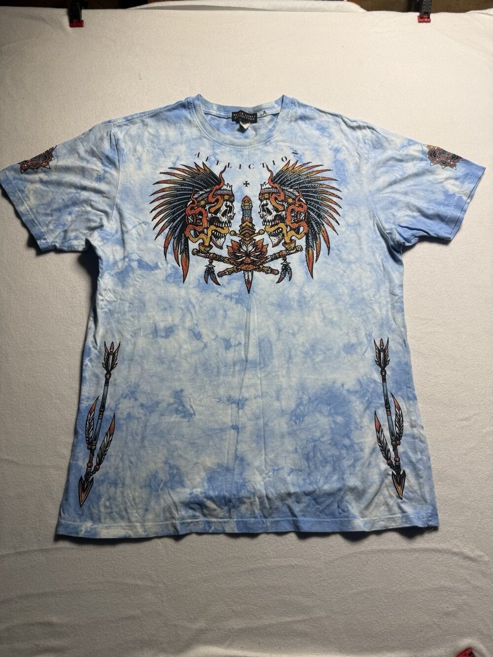 Affliction Black Label Men's Rhinestones T-Shirt Size Xl